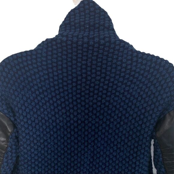 Devoted Leather Arm knitted Open Cardigan - Picture 6 of 8